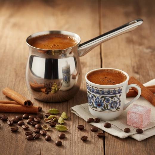 Traditionel tilberedning af tyrkisk kaffe derhjemme