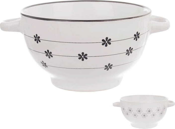 Keramisk suppeskål Flower 14 cm