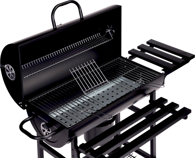 Stor grillflade og praktisk varmehylde