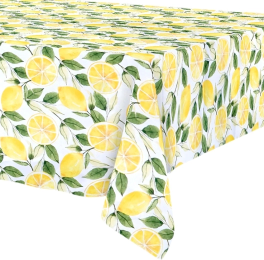 Vandafvisende og pletafvisende dug med citronmotiv 180 × 130 cm - 1 stk.
