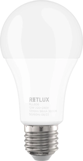 LED-pære RETLUX RLL 606 A60 E27 12 W varm hvid