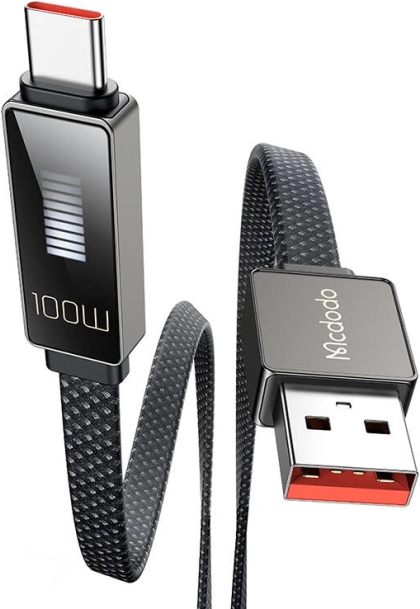 Mcdodo USB–USB‑C kabel med LED‑display 1,2 m (sort)
