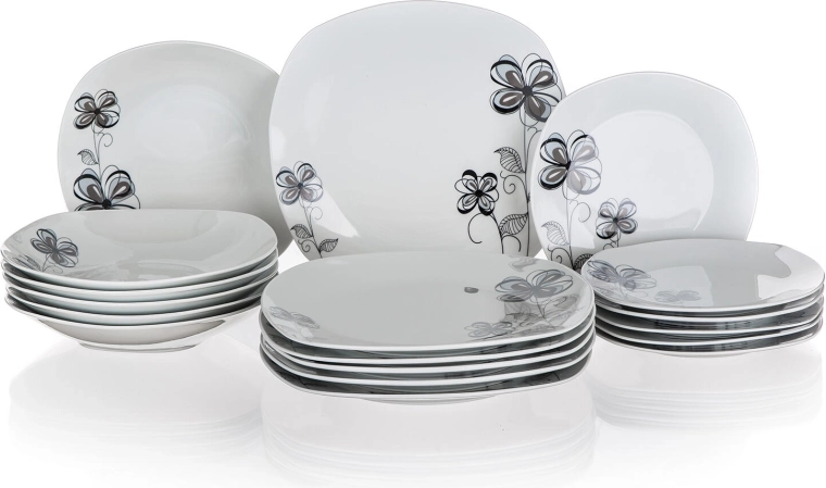 Komplet 18-deles sæt til 6 personer