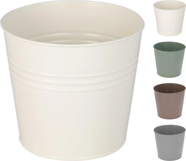 Dekorativ metalurtepotte 17 cm, mix af farver