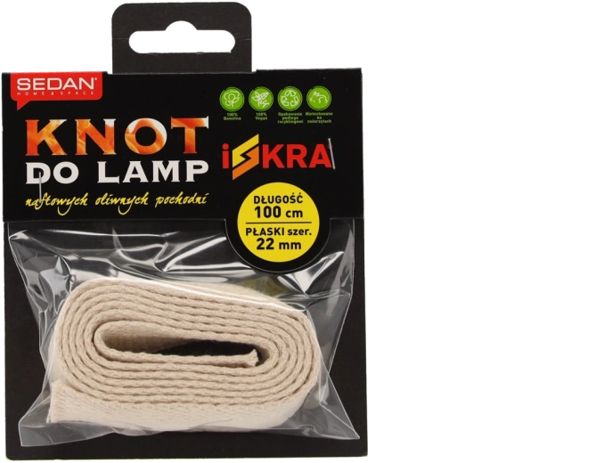 Flad bomuldsvæge 22 mm × 100 cm til lamper og fakler