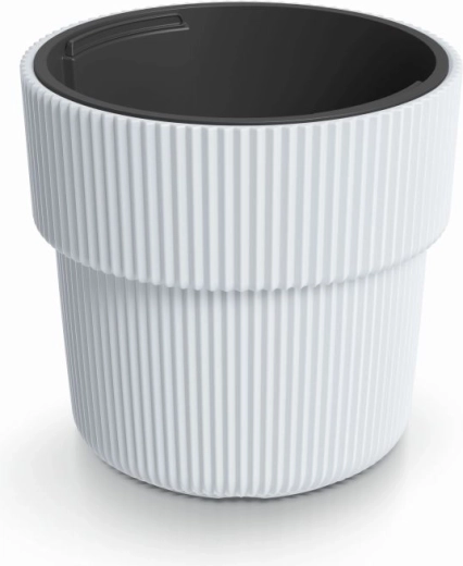 Urtepotte med indsats Milly 30 cm hvid