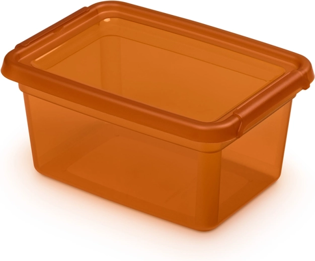 Basestore fødevarebeholder med låg og clips 1,5 l amber
