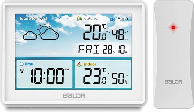 12-timers vejrudsigt og overskuelig farveskærm