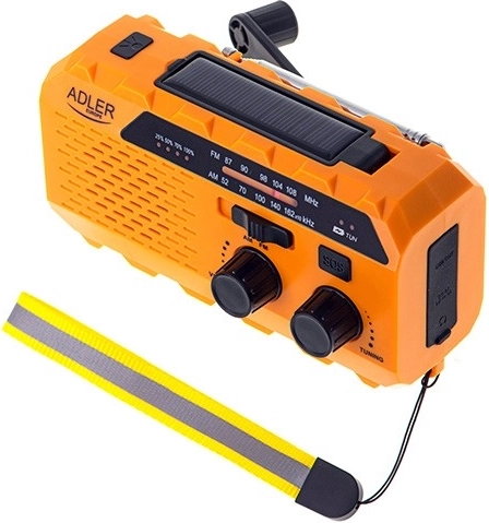 Nød-solarradio med dynamo ADLER – powerbank, LED-lygte og SOS