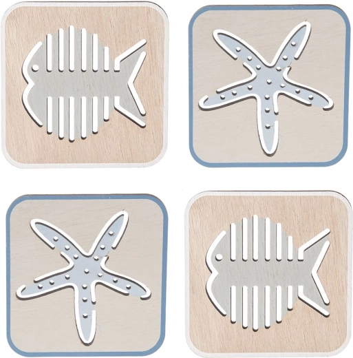 Maritime motiver, der pynter på bordet
