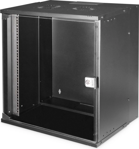 Digitus vægmonteret racks kabinett 19" 12U SOHO PRO 595 × 540 × 400 mm, sort, glasdør