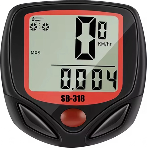 Overskueligt LCD-display med visning af hastighed og tid