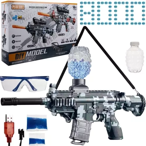 Kruzzel elektrisk gelblaster – pistol til gelkugler og skumdartpile - 1 stk.