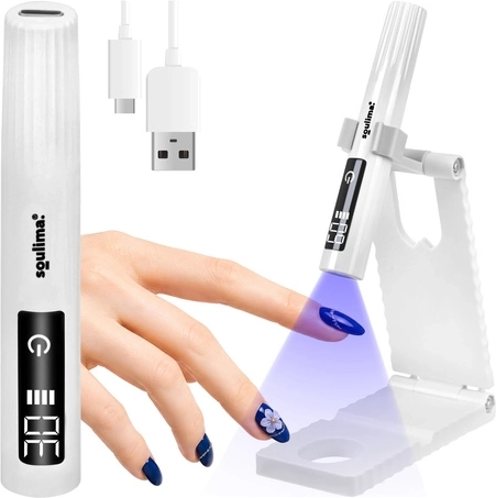 Bærbar UV/LED-neglelampe Soulima mini 3 W med LCD og stander, USB‑C