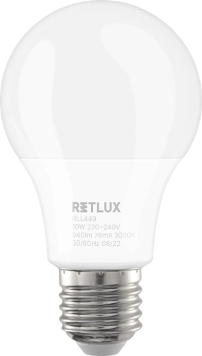 LED-pære Retlux E27 10 W 940 lm varm hvid, dæmpbar med afbryder