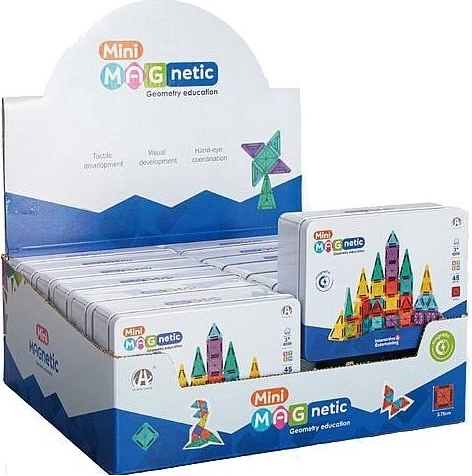 Magnetisk mini byggesæt 45 dele i dåse