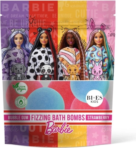 BARBIE brusende badebomber tyggegummi og jordbær 6×55 g