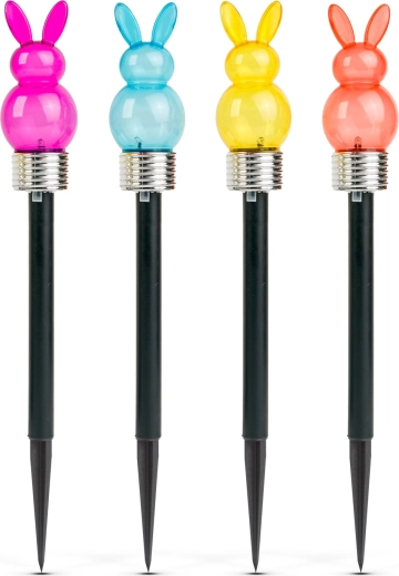 Solcelledrevet jordspydslampe med kanin og hvid LED - 1 stk.