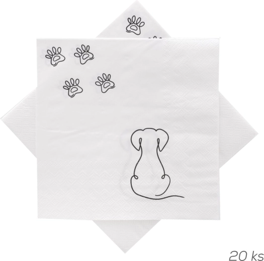 Papirservietter Hund 33 × 33 cm 20 stk.