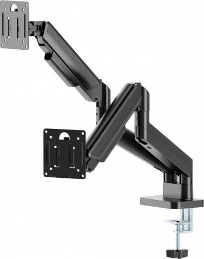 Bordarm til to skærme 17–32" med gasfjeder, sort