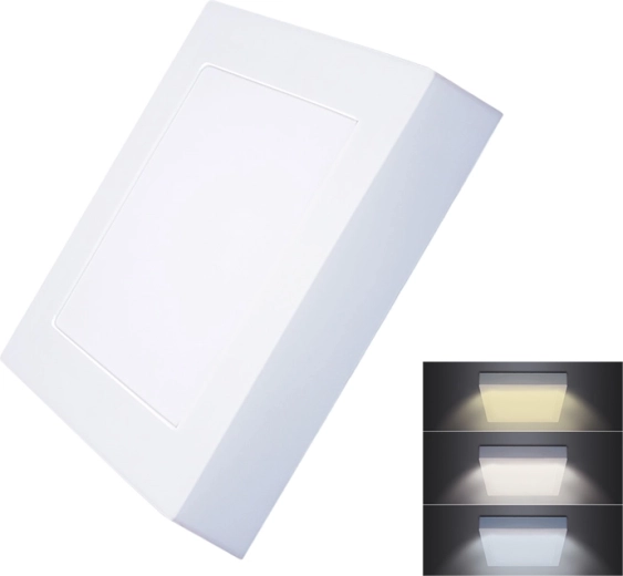 Solight LED minipanel CCT påbygningsloft, firkantet 12 W 900 lm