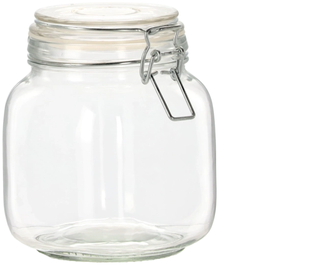 Firkantet glas 0,95 l med mekanisk lukning