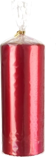 Skinnende dekorationslys cylinder rød 7 × 18 cm