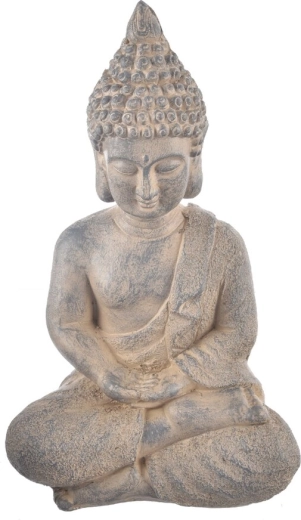 Keramisk Buddha-dekoration, grå, 41 cm