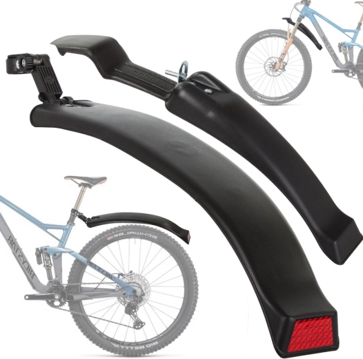 Sæt af MTB-skærme til cykel 24–29″, for og bag, sort