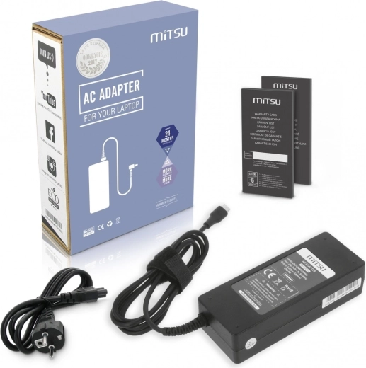 Mitsu strømadapter USB‑C PD 100 W til bærbar
