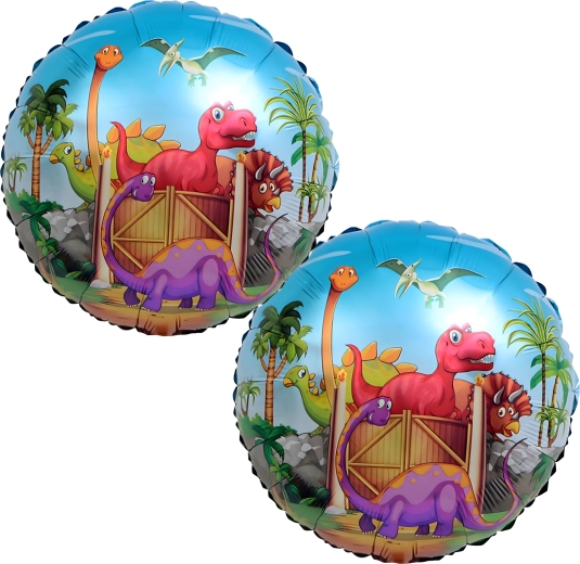 Sæt fødselsdagsballoner dinosaur 5 stk.