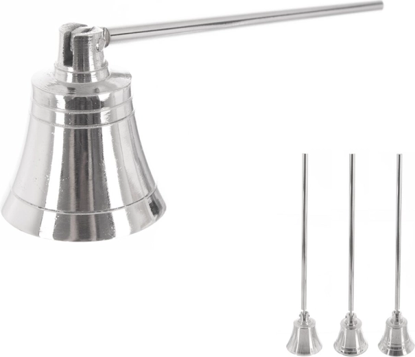 Sølvfarvet lyseslukker i metal 24 cm