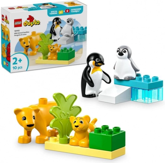 LEGO DUPLO familier af vilde dyr: pingviner og løver