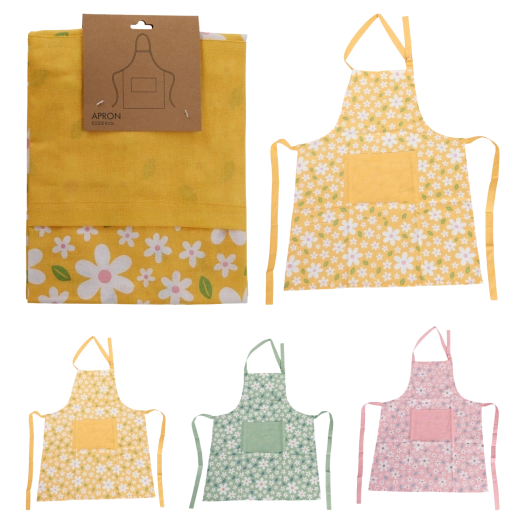 Køkkenforklæde 84 × 60 cm med blomstermotiv