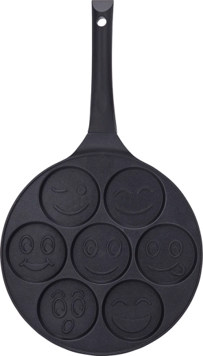 Valdinox støbt pande til pandekager og spejlæg 26 cm med smiley-forme