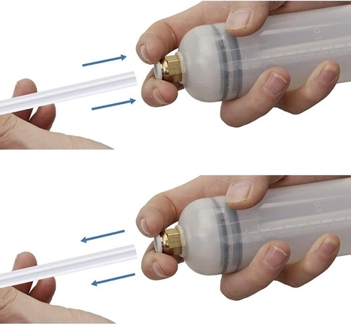 2 fleksible slanger og propper mod spild