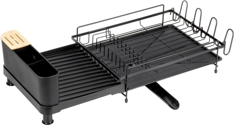 Bestikholder med tre rum og bambus-knivblok