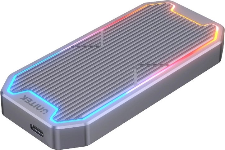 Etui til M.2 SSD med RGB, USB 3.2 Gen2
