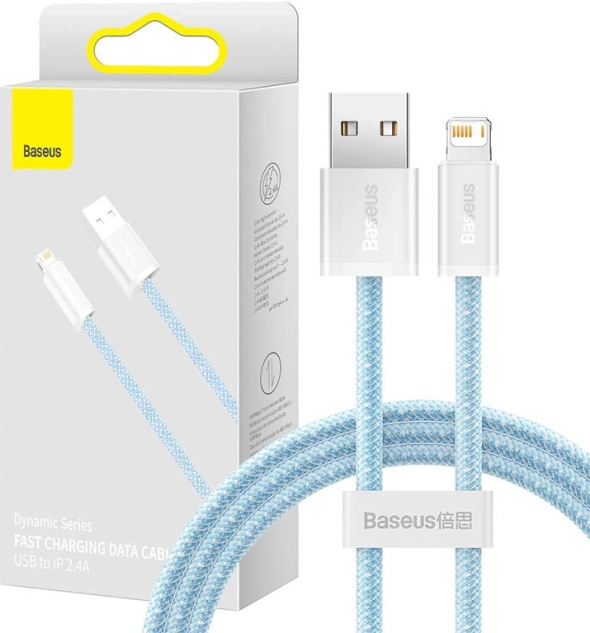 Baseus Dynamic kabel USB–Lightning 1 m, hurtig opladning 2,4 A, blå