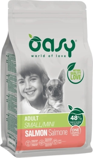 Oasy voksenfoder til små og mini hunderacer – laks 2,5 kg