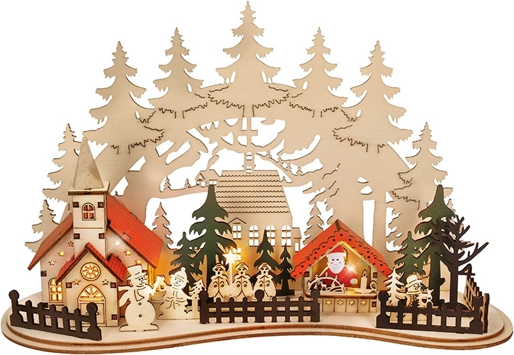 Solight LED-juleby med kirke