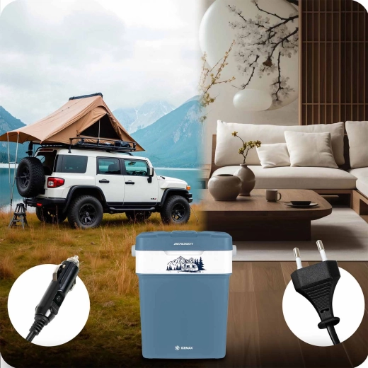 Dobbelt strømforsyning til bil og stikkontakt