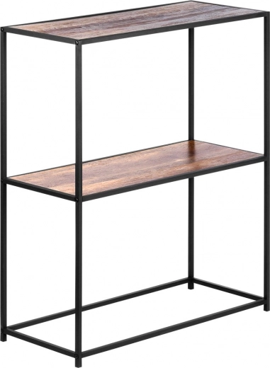 To rummelige hylder i trælook