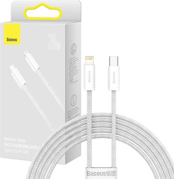 Baseus Dynamic-kabel USB‑C til Lightning 20 W, 2 m, hvid