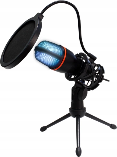 Studio-USB-kondensatormikrofon med RGB-belysning