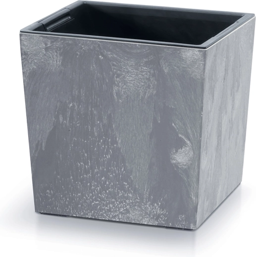 URBI Square Low plantekasse med betoneffekt, indsats 24 cm, marengo