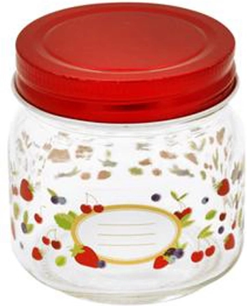 Henkogningsglas Toro 250 ml med låg med frugtmotiv