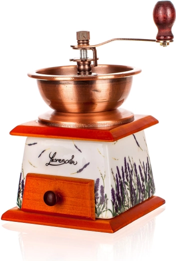 Praktisk træskuffe til den malede kaffe