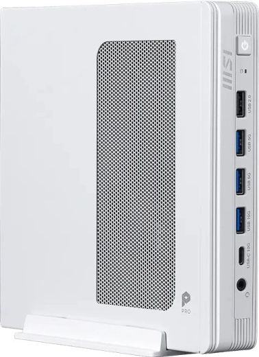 Kompakt PC PRO DP10 med Intel Pentium G7400, Wi‑Fi, uden OS, hvid