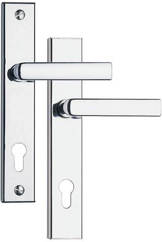 Sikkerhedsbeslag 807, centerafstand 90 mm, satineret krom/rustfrit stål